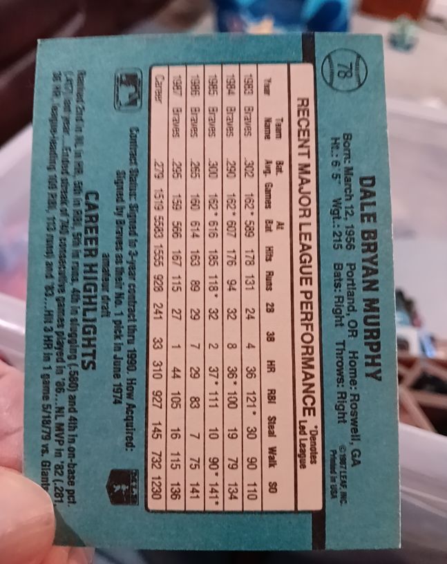 1991 Donruss #78 Dale Bryan Murphy — front