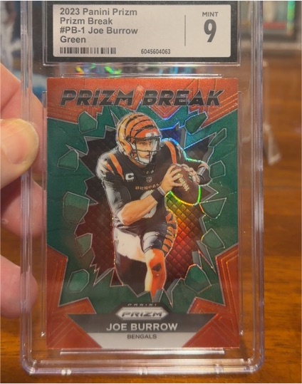 2023 Panini Prizm #PB-1 Joe Burrow Prizm Break Green — front