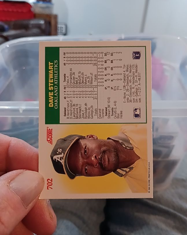 1991 Score #702 Dave Stewart — front