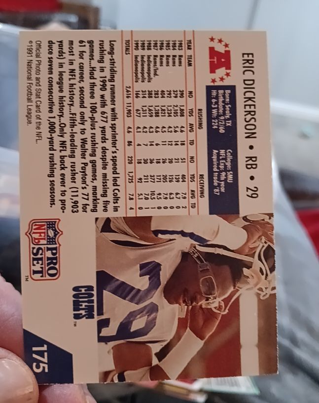 1990 Pro Set #175 Eric Dickerson — front