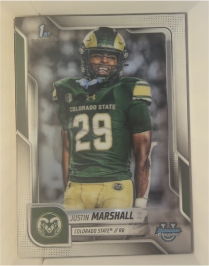 2025 Bowman University Chrome #135 Justin Marshall — front