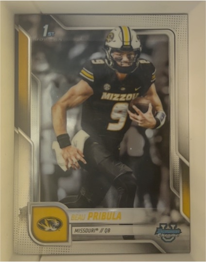 2025 Bowman University Chrome #62 Beau Pribula — front