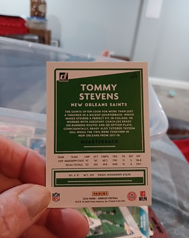 2020 Donruss #299 Tommy Stevens — front