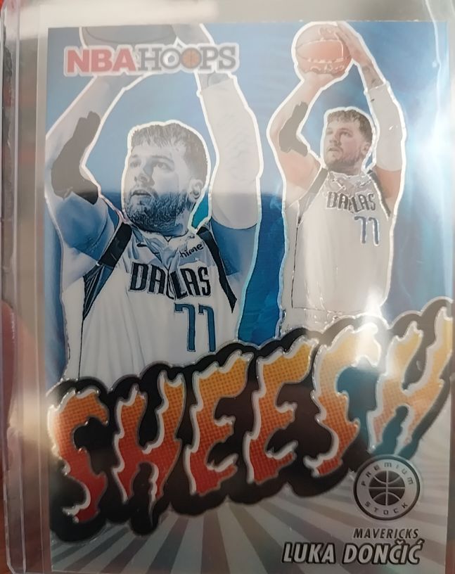 2023-24 Panini NBA Hoops Premium Stock #16 Luka Dončić Sheesh — front