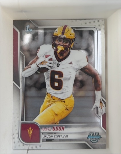 2025 Bowman University Chrome #185 Kanye Udoh — front