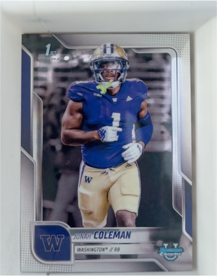 2025 Bowman University Chrome #18 Jonah Coleman — front