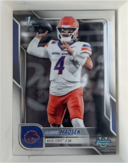 2025 Bowman University Chrome #24 Maddux Madsen Boise State Broncos — front