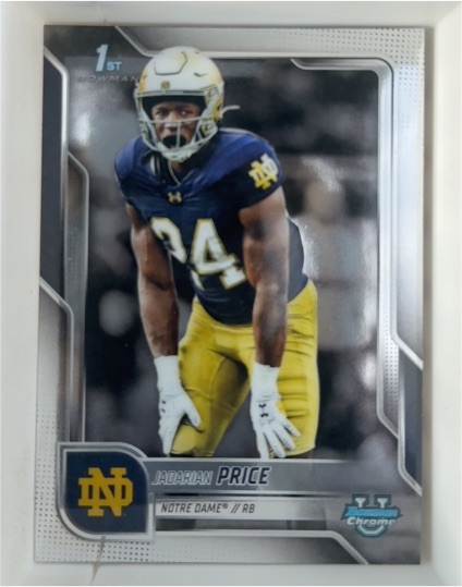 2025 Bowman University Chrome #117 Jadarian Price — front