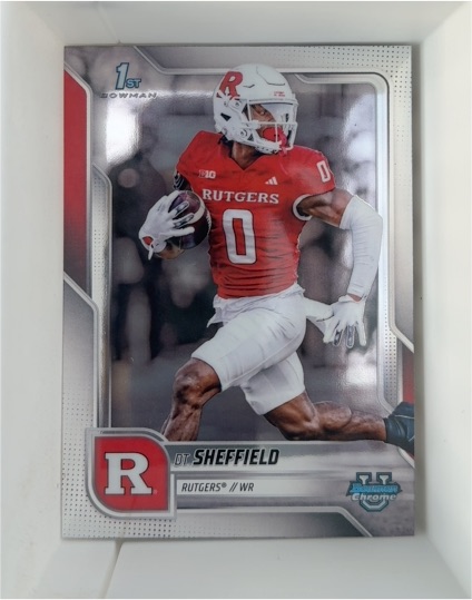 2025 Bowman University Chrome #136 DT Sheffield — front