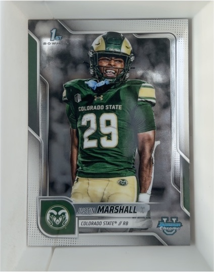 2025 Bowman University Chrome #135 Justin Marshall — front