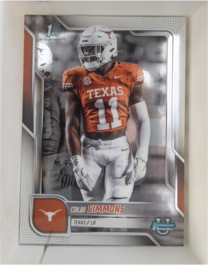 2025 Bowman University Chrome #122 Colin Simmons — front