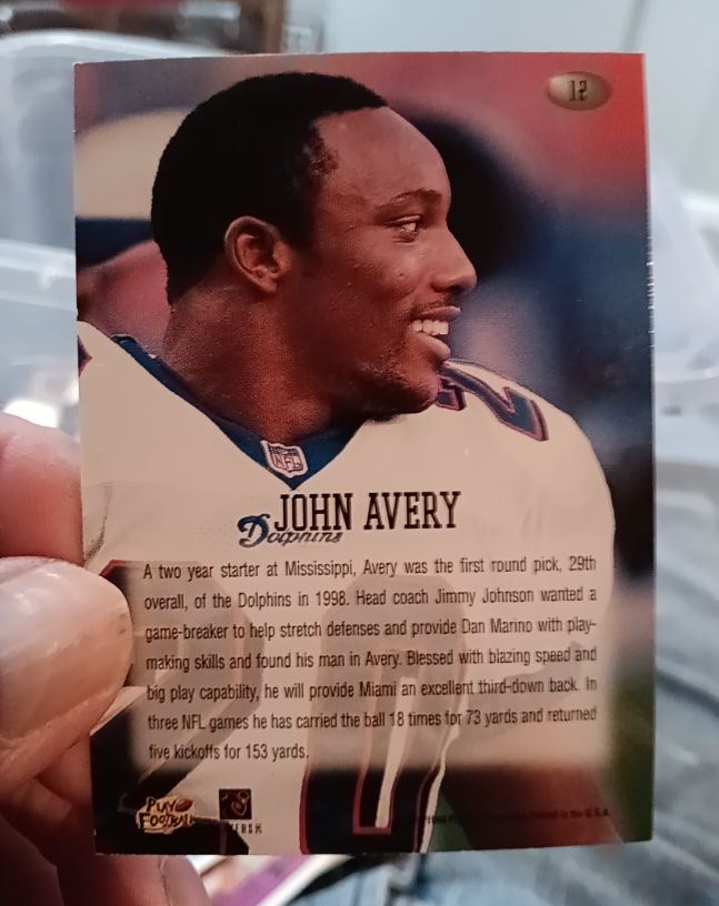 1991 Pro Line Portraits #12 John Avery — front