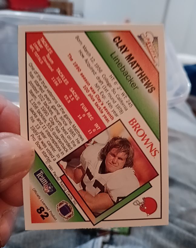 1991 Pacific #82 Clay Matthews — front