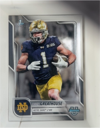 2025 Bowman University Chrome #63 Jaden Greathouse — front
