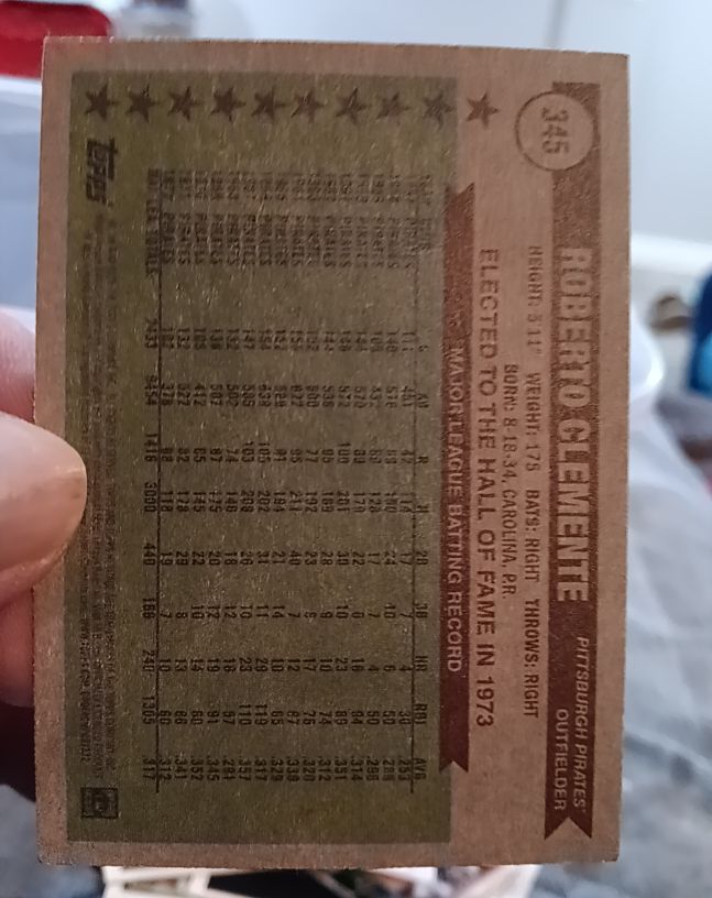 1976 Topps #345 Roberto Clemente — front