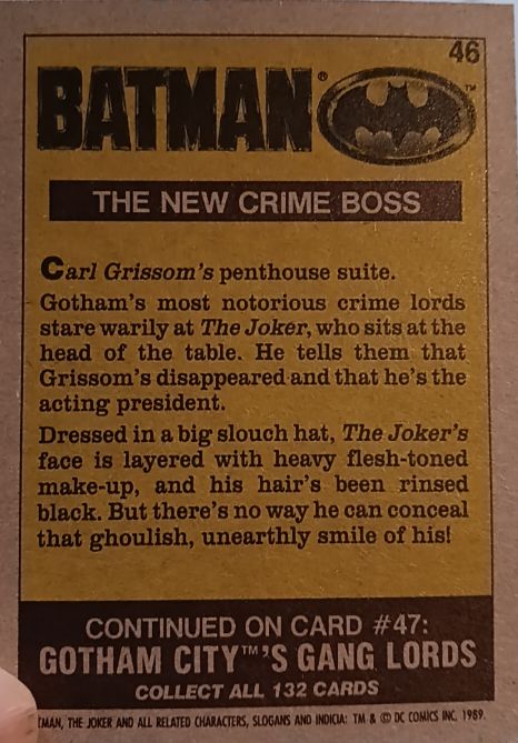1989 Topps Batman #46 The New Crime Boss — front
