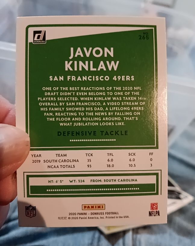 2020 Panini Donruss #265 Javon Kinlaw — front