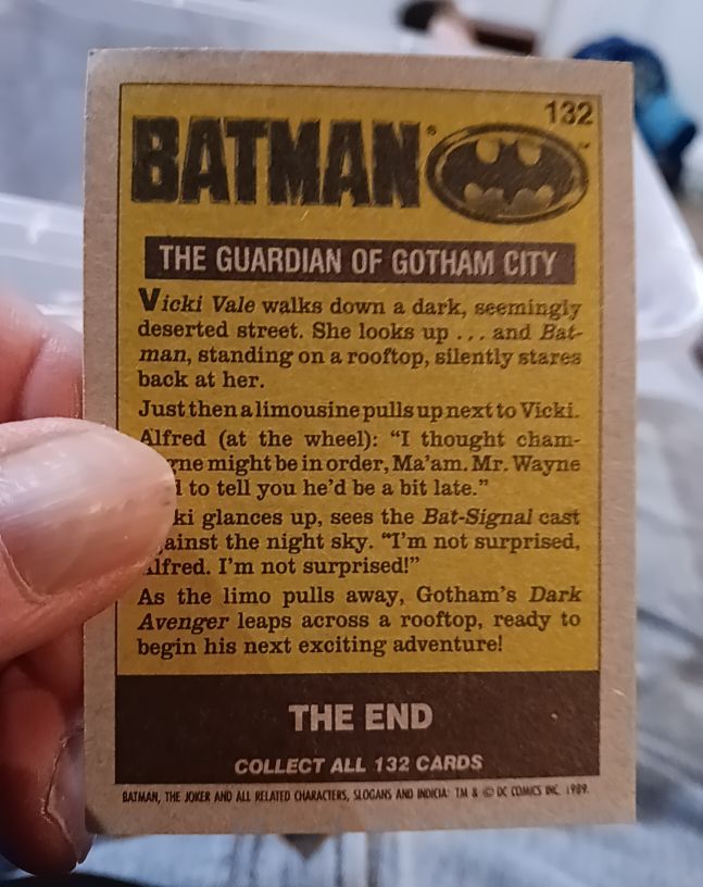 1989 Topps Batman Series One #132 The Guardian of Gotham City — front
