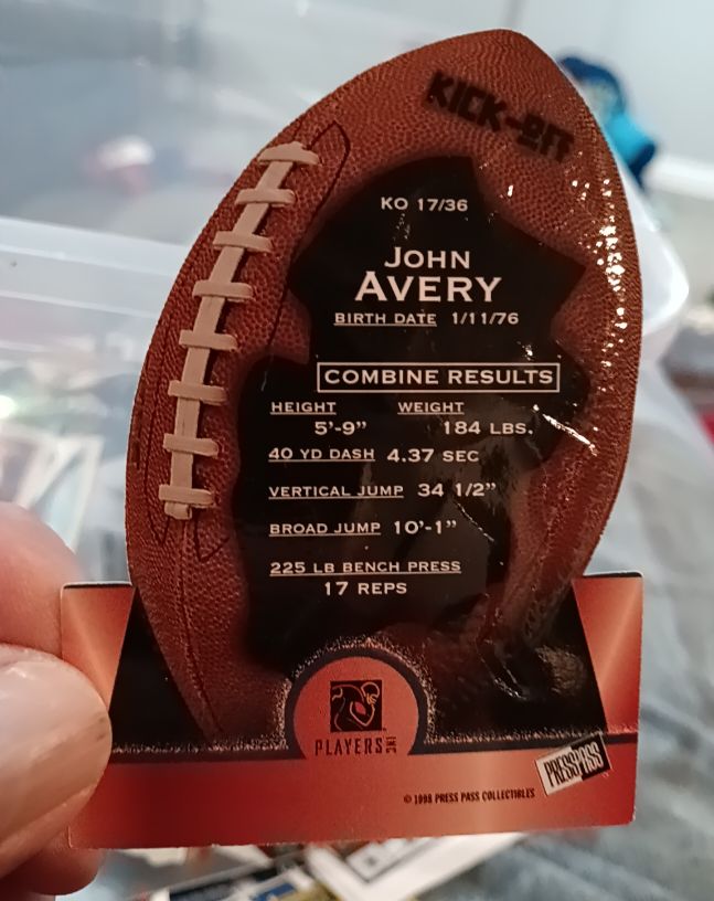 1998 Press Pass Kick-Off #KO 17 John Avery — front