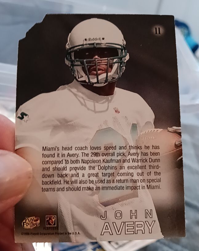 1998 Playoff #11 John Avery — front