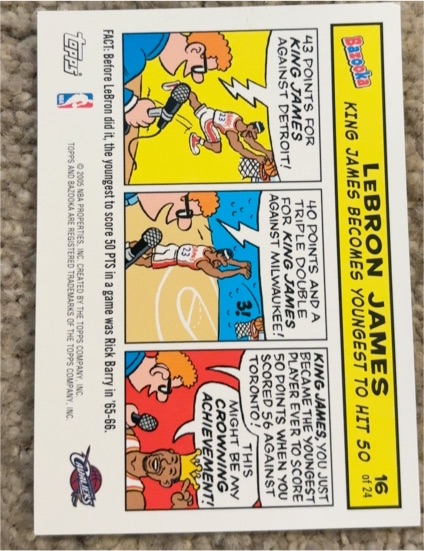 2005-06 Topps Bazooka Comics Magnet #16 LeBron James — front