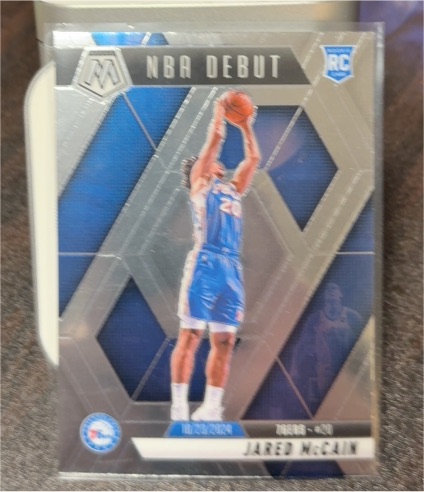 2024-25 Panini Mosaic #263 Jared McCain NBA Debut Rookie Card — front