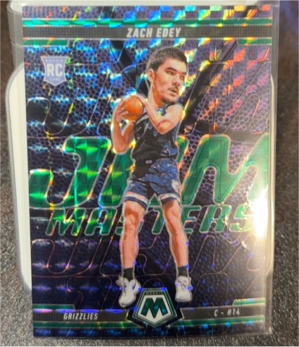 2024-25 Panini Mosaic #6 Zach Edey Jam Masters Green Mosaic Prizm Rookie — front