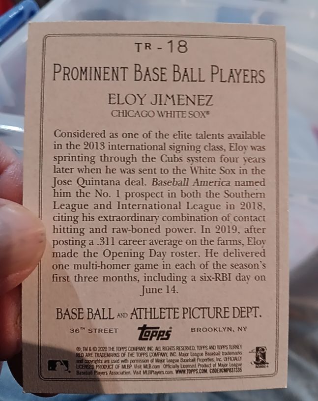 2020 Topps Turkey Red #TR-18 Eloy Jimenez — front