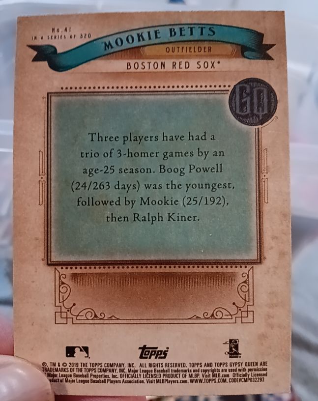 2019 Topps Gypsy Queen #41 Mookie Betts — front