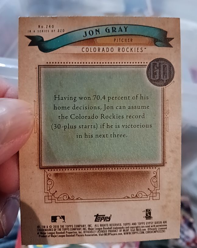 2019 Topps Gypsy Queen #240 Jon Gray — front