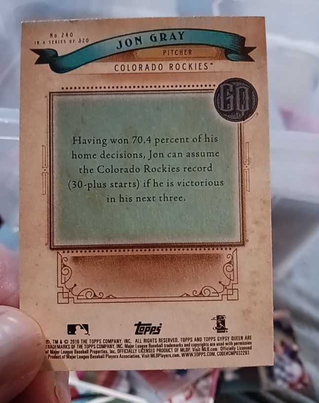 2019 Topps Gypsy Queen #240 Jon Gray — front