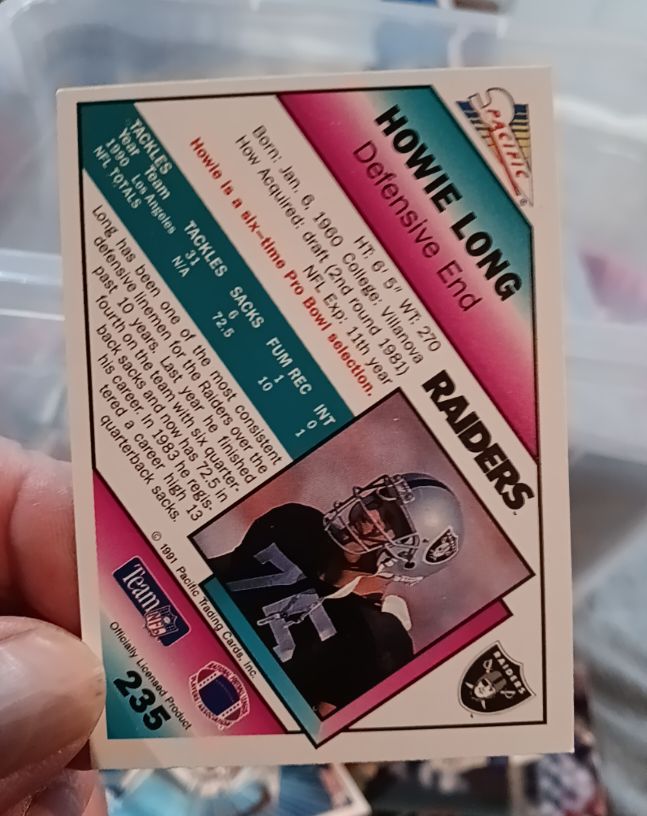 1991 Pacific #235 Howie Long — front