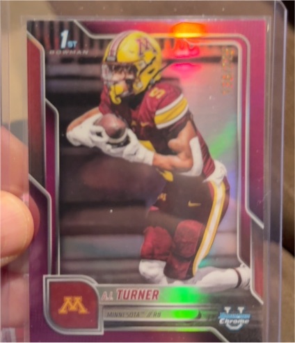 2025 Bowman University Chrome #52 A.J. Turner — front