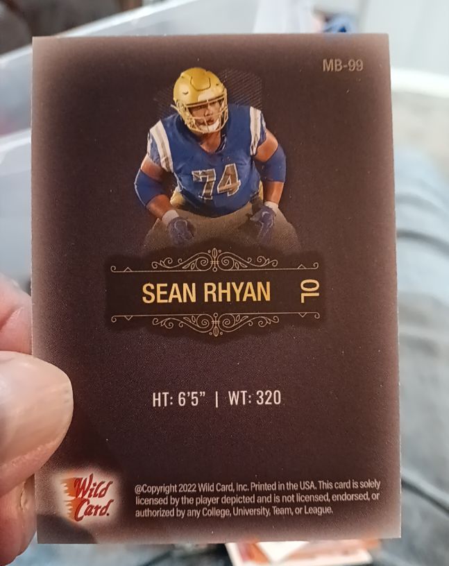 2022 Wild Card Matte #MB-99 Sean Rhyan — front