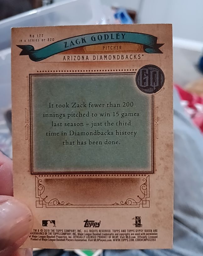 2019 Topps Gypsy Queen #177 Zack Godley — front