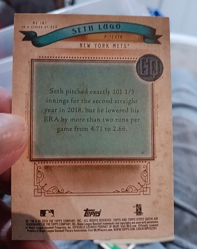2019 Topps Gypsy Queen #161 Seth Lugo — front
