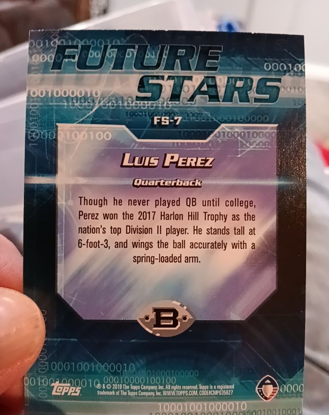 2019 Topps AAF #FS-7 Luis Perez — front