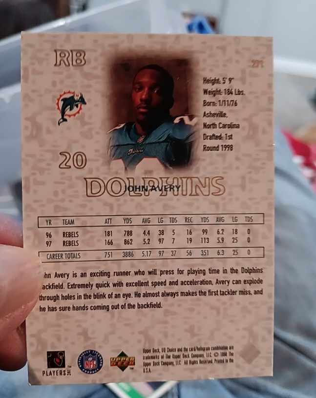 1998 Upper Deck #271 John Avery — front