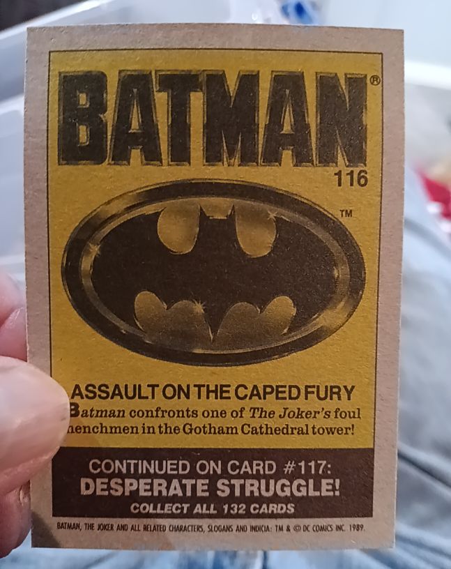 1989 Topps Batman Movie #116 Assault On The Caped Fury — front