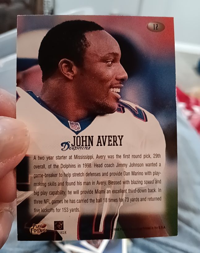 1998 Playoff #12 John Avery — front