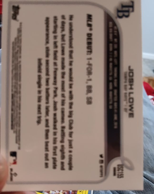 2023 Topps Update #US225 Josh Lowe — front