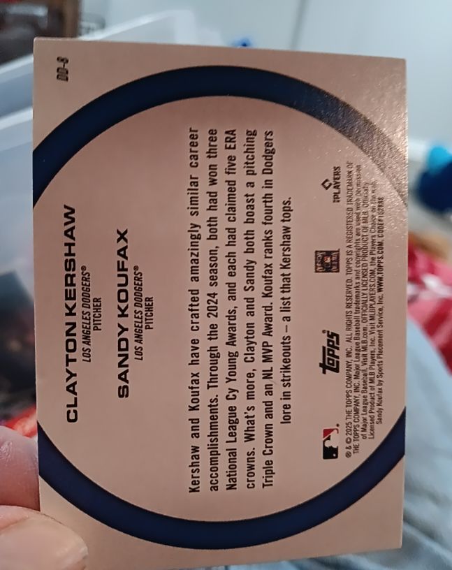 2025 Topps Series 2 #DD-4 Clayton Kershaw & Sandy Koufax — front