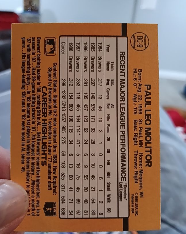 1989 Donruss #9 Paul Leo Molitor — front