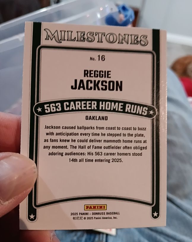 2025 Panini Donruss Milestones #16 Reggie Jackson — front