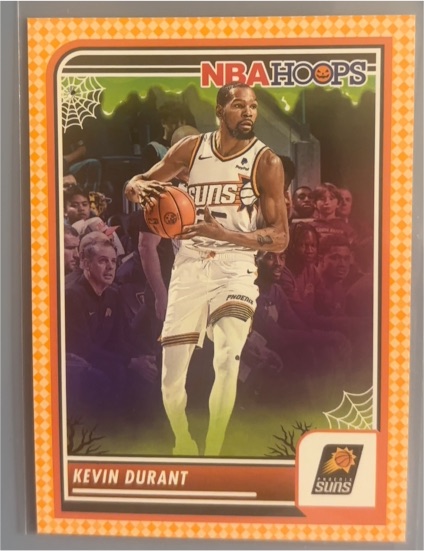 2023-24 Panini NBA Hoops Haunted Hoops #209 Kevin Durant Orange — front