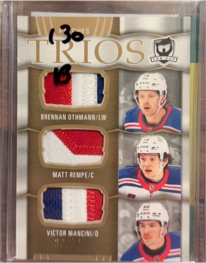 2024-25 Upper Deck The Cup Trios Jerseys #C3-ORM Brennan Othmann / Matt Rempe / Victor Mancini — front