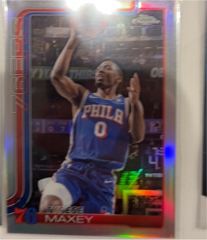 2025-26 Topps Chrome #185 Tyrese Maxey — front