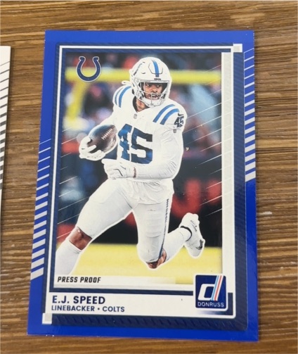2025 Panini Donruss #284 E.J. Speed Press Proof Blue — front