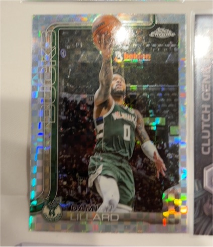 2025-26 Topps Chrome #153 Damian Lillard X-Fractor Milwaukee Bucks — front