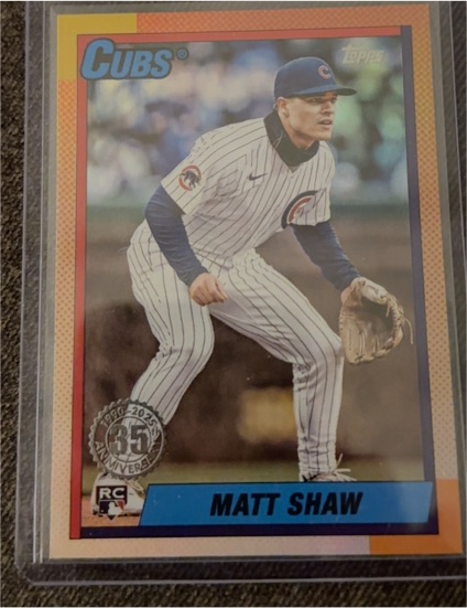 2025 Topps Update #U90-35 Matt Shaw 1990 Topps Baseball 35th Anniversary — front